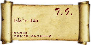 Tér Ida névjegykártya